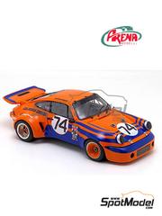 Arena Modelli: Maqueta de coche escala 1/43 - Porsche 911 Carrera RSR Equipo Heimrath Turbo patrocinado por STA-Power Canada N 74 - Ludwig Heimrath (CA) + Jim Cook (US) - 6 horas de Watkins Glen 1974 - fotograbados, piezas de resina, piezas de goma, piezas de metal torneado, calcas de agua, piezas de metal blanco y manual de instrucciones