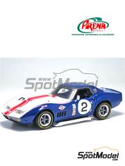 Arena Modelli: Car scale model kit 1/43 scale - Chevrolet Corvette C3 Sunray DX Oil Team #2 - Pedro Rodriguez (MX) + Don Yenko (US) - 12 Hours Sebring 1968 - photo-etched parts, resin parts, rubber parts, turned metal parts, water slide decals, white metal parts and assembly instructions