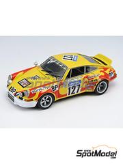 Arena Modelli: Car scale model kit 1/43 scale - Porsche 911 Carrera RSR Sonauto Team sponsored by BP #127 - Anne-Charlotte Verney (FR) + Marie-Madeleine Fouquet (FR) - Tour de France Automobile 1974 - photo-etched parts, resin parts, rubber parts, turned metal parts, water slide decals, other materials and assembly instructions