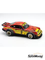 Arena Modelli: Car scale model kit 1/43 scale - Porsche 934 sponsored by Momo #9 - Vittorio Brambilla (IT) + Gianpiero Moretti (IT) - 6 Hours Silverstone 1977 - photo-etched parts, resin parts, rubber parts, turned metal parts, water slide decals, other materials and assembly instructions image