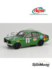 Arena Modelli: Car scale model kit 1/43 scale - Datsun Sunny 120 Y #2 - Ari Vatanen (FI) + Geraint Phillips (GB) - Rothmans 747 Rally 1975 - photo-etched parts, resin parts, rubber parts, vacuum formed parts, water slide decals, white metal parts and assembly instructions