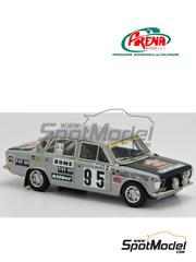 Arena Modelli: Car scale model kit 1/43 scale - Fiat 124 ST Group 1 sponsored by Vat 69 #95 - Leo 'Il Pilota' Pittoni (IT) + Guido Braschi (IT) - Monte Carlo Rally - Rallye Automobile de Monte-Carlo 1973 - photo-etched parts, resin parts, rubber parts, turned metal parts, water slide decals, white metal parts and assembly instructions
