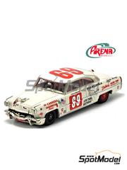 Arena Modelli: Car scale model kit 1/43 scale - Lincoln Capri sponsored by Life-Time Batteries #69 - Rodger Ward (US) + Miles Spickler (US) - Carrera Panamericana 1953 - photo-etched parts, resin parts, rubber parts, water slide decals, white metal parts, assembly instructions and painting instructions