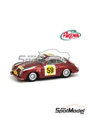 Arena Modelli: Car scale model kit 1/43 scale - Porsche 356A Super 1500 sponsored by Mexico #59 - Otto Becker Estrada (MX) - Carrera Panamericana 1954 - metal parts, photo-etched parts, resin parts, rubber parts, turned metal parts, water slide decals, white metal parts and assembly instructions