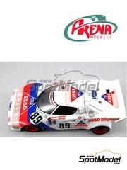 Arena Modelli: Car scale model kit 1/24 scale - Lancia Stratos HF Turbo sponsored by Esso Aseptogyl #89 - Christine Dacremont (FR) + Marianne Hoepfner (FR) - 24 Hours Le Mans 1977 - photo-etched parts, resin parts, turned metal parts, vacuum formed parts, water slide decals, white metal parts and assembly instructions image