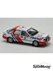Arena Modelli: Car scale model kit 1/43 scale - Ford Sierra XRi 4x4 Group A sponsored by Fina #4 - Mark Lovell (GB) + Terry Harryman (GB) - Boucles de SPA 1988 - photo-etched parts, resin parts, rubber parts, water slide decals, white metal parts, assembly instructions and painting instructions