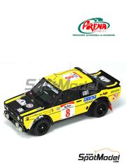 Arena Modelli: Car scale model kit 1/43 scale - Fiat 131 Abarth sponsored by Agip #8 - Rob Collinge (KE) + John Lyall (KE) - Safari Rally 1981 - photo-etched parts, resin parts, rubber parts, water slide decals, white metal parts and assembly instructions