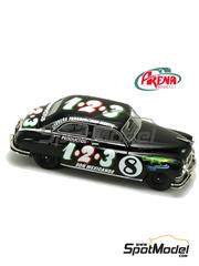 Arena Modelli: Car scale model kit 1/43 scale - Packard Eight  sponsored by Productos 123 #8 - Jos Estrada Menocal (MX) - Carrera Panamericana 1950 - photo-etched parts, resin parts, rubber parts, water slide decals, white metal parts, assembly instructions and painting instructions