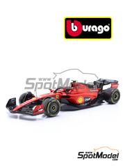 Bburago: Diecast model car 1/18 scale - Ferrari SF-23 Scuderia Ferrari Team sponsored by Shell Banco Santander #55 - Carlos Sainz Jr. (ES) - FIA Formula 1 World Championship 2023 - metal parts, plastic parts and rubber parts