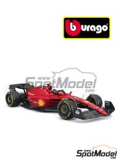 Bburago: Diecast model car 1/18 scale - Ferrari F1-75 Scuderia Ferrari Team sponsored by Shell Banco Santander #55 - Carlos Sainz Jr. (ES) - FIA Formula 1 World Championship 2022 - metal parts, plastic parts and rubber parts