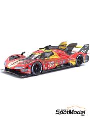 Bburago: Diecast model car 1/18 scale - Ferrari 499P LMH Ferrari AF Corse Team sponsored by Richard Mille #50 - Nicklas Nielsen (DK) + Antonio Fuoco (IT) + Miguel Molina (ES) - 24 Hours Le Mans 2024 - metal parts, plastic parts and rubber parts