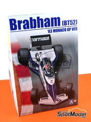 Beemax Model Kits: Car scale model kit 1/20 scale - Brabham BMW BT52 Brabham Racing Organisation Team sponsored by Parmalat #5, 6 - Nelson Piquet (BR), Riccardo Patrese (IT) - FIA Formula 1 World Championship 1983 - plastic parts, rubber parts, water slide decals and assembly instructions