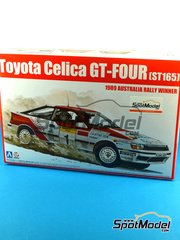Beemax Model Kits: Car scale model kit 1/24 scale - Toyota Celica GT-Four ST165 sponsored by Repsol #1 - Juha Kankkunen (FI) + Juha Piironen (FI) - Australian Rally 1989 - paint masks, plastic parts, rubber parts, water slide decals, assembly instructions, painting instructions and does NOT include tobacco sponsor decals image