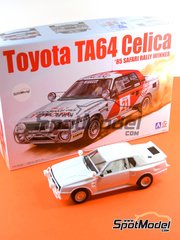 Beemax Model Kits: Car scale model kit 1/24 scale - Toyota TA64 Celica #21 - Juha Kankkunen (FI) + Fred Gallagher (GB) - Safari Rally 1985 - plastic parts, rubber parts, water slide decals and assembly instructions image
