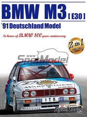 Beemax Model Kits: Car scale model kit 1/24 scale - BMW M3 E30 Sport Evolution II sponsored by Warsteiner #3, 11 - Johnny Cecotto (VE), Steve Soper (GB) - DTM - Deutsche Tourenwagen Masters 1991 - plastic parts, rubber parts, water slide decals and assembly instructions