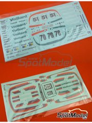Beemax Model Kits: Spare part 1/24 scale - Porsche 935 K2: Decals Kremer Racing Team sponsored by Vaillant #51, 70 - Deutsche Rennsport Meisterschaft DRM 1977 - water slide decals - for Beemax Model Kits references B24015, 105108 and aos10510