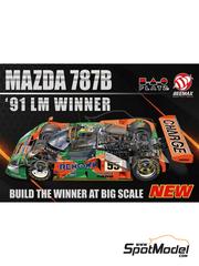 Beemax Model Kits: Car scale model kit 1/12 scale - Mazda 787B Mazdaspeed Team sponsored by Renown, Charge #55 - Volker Weidler (DE) + John Paul  "Johnny" Herbert (GB) + Bertrand Gachot (BE) - 24 Hours Le Mans 1991 - plastic parts, rubber parts, water slide decals, assembly instructions and painting instructions