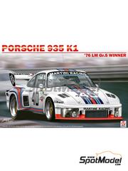 Beemax Model Kits: Car scale model kit 1/24 scale - Porsche 935 Racing Porsche System Team sponsored by Martini #40 - Manfred Schurti (LI) + Rolf Stommelen (DE) - 24 Hours Le Mans 1976 - plastic parts, rubber parts, water slide decals, assembly instructions and painting instructions