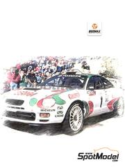 Beemax Model Kits: Car scale model kit 1/24 scale - Toyota Celica GT-Four ST205 Group A Toyota Team Europe Team sponsored by Castrol #1 - Didier Auriol (FR) + Denis Giraudet (FR) - Tour de Corse Rallye de France 1995 - plastic parts, rubber parts, water slide decals and assembly instructions image
