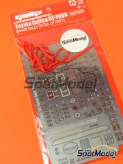 Beemax Model Kits: Detail up set 1/24 scale - Toyota Celica GT-Four ST165 Group A - Safari Rally - photo-etched parts and seatbelt fabric - for Beemax Model Kits references B24006 and Aoshima 097885 image