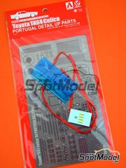 Beemax Model Kits: Detail up set 1/24 scale - Toyota TA64 Celica - metal parts, photo-etched parts, seatbelt fabric, turned metal parts and water slide decals - for Beemax Model Kits references B24011 and Aoshima 103142 image