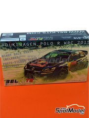 Belkits: Car scale model kit 1/24 scale - Volkswagen Polo R WRC Volkswagen Motorsport Team sponsored by RB #1, 2 - Sbastien Ogier (FR) + Julien Ingrassia (FR), Jari-Matti Latvala (FI) + Miikka Anttila (FI) - Monte Carlo Rally - Rallye Automobile de Monte-Carlo 2015 - metal parts, photo-etched parts, plastic parts, rubber parts, seatbelt fabric, water slide decals and assembly instructions