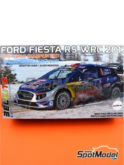 Belkits: Car scale model kit 1/24 scale - Ford Fiesta RS WRC sponsored by Castrol #1 - S&eacute;bastien Ogier (FR) + Julien Ingrassia (FR) - Monte Carlo Rally - Rallye Automobile de Monte-Carlo 2017 - photo-etched parts, plastic parts, rubber parts, seatbelt fabric, water slide decals, assembly instructions and painting instructions image