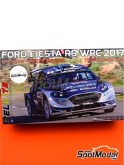 Belkits: Maqueta de coche escala 1/24 - Ford Fiesta RS WRC patrocinado por MS-RT N 2 - Ott Tnak (EE) + Martin Jrveoja (EE) - Rally Tour de Corse 2017 - mscaras de pintura, fotograbados, piezas de plstico, piezas de goma, tela de cinturones, calcas de agua, manual de instrucciones e instrucciones de pintado