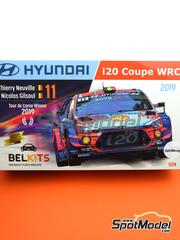 Belkits: Maqueta de coche escala 1/24 - Hyundai i20 Coupe WRC Equipo Hyundai Shell Mobis WRT patrocinado por Shell N 11 - Thierry Neuville (BE) + Nicolas Gilsoul (BE) - Rally de Crcega - Corsica Linea Tour de Corse - Rallye de France 2019 - mscaras de pintura, fotograbados, piezas de plstico, piezas de goma, tela de cinturones, calcas de agua, manual de instrucciones e instrucciones de pintado