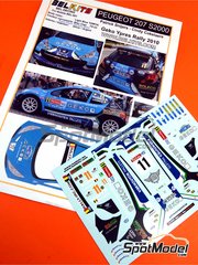 Belkits: Decals 1/24 scale - Peugeot 207 S2000 sponsored by Geko #11 - Patrick Snijers (BE) + Cindy Cokelaere (BE) - Ypres Rally 2010 - for Belkits reference BEL-001