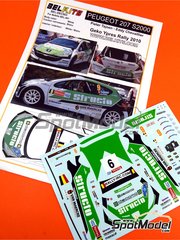 Belkits: Decals 1/24 scale - Peugeot 207 S2000 sponsored by Structo #9 - Pieter Tsjoen (BE) + Eddy Chevaillier (BE) - Ypres Rally 2010 - for Belkits reference BEL-001