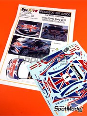 Belkits: Decals 1/24 scale - Peugeot 207 S2000 sponsored by Total #1 - Kris Meeke (GB) + Paul Nagle (IE) - Ypres Rally 2010 - for Belkits reference BEL-001