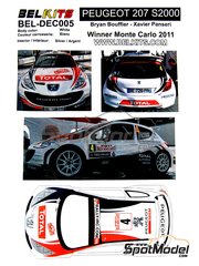 Belkits: Decals 1/24 scale - Peugeot 207 S2000 sponsored by Total #4 - Bryan Bouffier (FR) + Xavier Panseri (FR) - Monte Carlo Rally - Rallye Automobile de Monte-Carlo 2011 - for Belkits reference BEL-001 image