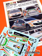 Belkits: Decals 1/24 scale - Peugeot 207 S2000 sponsored by Structo #16 - Pieter Tsjoen (BE) + Lara Vanneste (BE) - Ypres Rally 2011 - for Belkits reference BEL-001