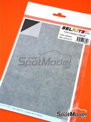 Belkits: Calca de trama de fibra de carbono escala 1/24 - Fibra de carbono con trama rectangular - calcas de agua