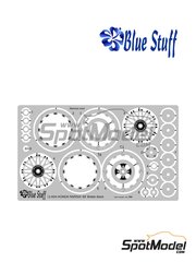 Blue Stuff: Detail up set 1/12 scale - Honda NSR500 1989 - photo-etched parts and assembly instructions - for Hasegawa references 21504 and BK-4