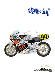Blue Stuff: Marking / livery 1/12 scale - Honda NSR500 Seed Racing Team #40 - Shinichi Itoh (JP) - Suzuka Motorcycle Grand Prix 1989 - water slide decals and assembly instructions - for Hasegawa references 21504, BK-4 and 21714 image