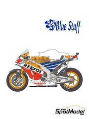 Blue Stuff: Marking / livery 1/12 scale - Honda RC213V HRC Team sponsored by Repsol #26 - Daniel 'Dani' Pedrosa (ES) - Brno Moto GP Grand Prix 2014 - resin parts, water slide decals, other materials, assembly instructions and painting instructions - for Tamiya reference TAM14130