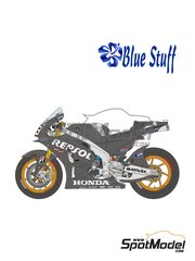 Blue Stuff: Marking / livery 1/12 scale - Honda RC213V sponsored by HRC #27, 93 - Casey Stoner (AU), Marc M�rquez (ES) - Test HRC Motegi, Test HRC Sepang 2014 and 2015 - resin parts, water slide decals, other materials, assembly instructions and painting instructions - for Tamiya reference TAM14130