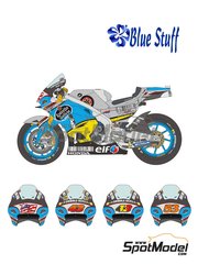 Blue Stuff: Decoracin escala 1/12 - Honda RC213V Equipo Marc VDS patrocinado por Estrella Galicia N 43, 53, 69 - Jack Miller (AU), Esteve 'Tito' Rabat (ES), Nicky Hayden (US) - Campeonato del Mundo de Moto GP 2016 - piezas de resina, calcas de agua, manual de instrucciones e instrucciones de pintado - para la referencia de Tamiya TAM14130