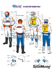 Blue Stuff: Marking / livery 1/12 scale - Driver sponsored by Camel Yoko Heinz #1, 2 ,3 1984 - water slide decals, assembly instructions, painting instructions and tobacco sponsor decals - for Tamiya references TAM14046 and TAM14051