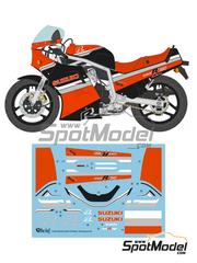 Blue Stuff: Marking / livery 1/12 scale - Suzuki GSX-R750 1986 - water slide decals and assembly instructions - for Hasegawa references 21507 and 21725