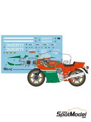 Blue Stuff: Marking / livery 1/12 scale - Ducati 900 Mike Hailwood Replica - water slide decals and placement instructions - for Tamiya reference TAM14019 image