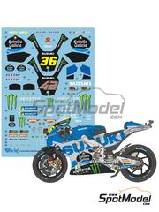 Blue Stuff: Marking / livery 1/12 scale - Suzuki GSX-RR Suzuki Ecstar Team sponsored by Estrella Galicia #36, 42 - Joan Mir (ES), Alex Rins (ES) - Moto GP World Championship 2022 - water slide decals, assembly instructions and painting instructions - for Tamiya reference TAM14139
