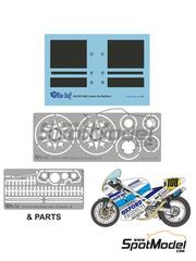 Blue Stuff: Marking / livery 1/12 scale - Ducati 888 sponsored by Oxford Products #108 - Steve Hislop (GB) - AMA Superbikes Daytona 200 1992 - photo-etched parts, water slide decals and assembly instructions - for Tamiya reference TAM14063