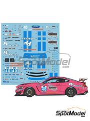 Blue Stuff: Marking / livery 1/24 scale - Ford Mustang GT4 PF Racing Team sponsored by Ozarks #40 - James Pesek (US) + Chad McCumbee (US) - IMSA Michelin Pilot Challenge 2022 - water slide decals and placement instructions - for Tamiya reference TAM24354