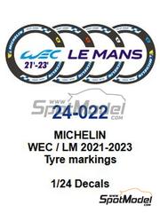 Blue Stuff: Logotypes 1/24 scale - Michelin WEC / Le Mans 2021-2023 - water slide decals