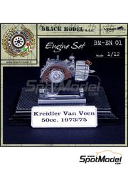 Brach Model: Engine 1/12 scale - Kreidler Van Veen 50cc 1973 and 1975 - metal parts, resin parts and other materials