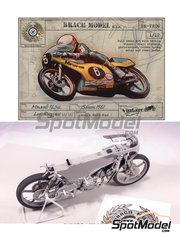 Brach Model: Motorbike scale model kit 1/12 scale - Minarelli 125cc #6 - Loris Reggiani (IT) - Motorcycle World Championship 1981 - metal parts, photo-etched parts, resin parts, rubber parts, water slide decals, other materials, assembly instructions and painting instructions