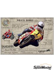 Brach Model: Maqueta de moto escala 1/12 - Ducati Pantah TT2 N 1 - Tony Rutter (GB) + Valter Cussigh (IT) - Mundial TT F2 1982 - fotograbados, piezas de resina, piezas de goma, piezas vacuformadas, calcas de agua, otros materiales, manual de instrucciones e instrucciones de pintado